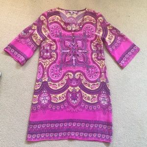Calypso St Barth 100% Silk PinkPaisley Shift Dress